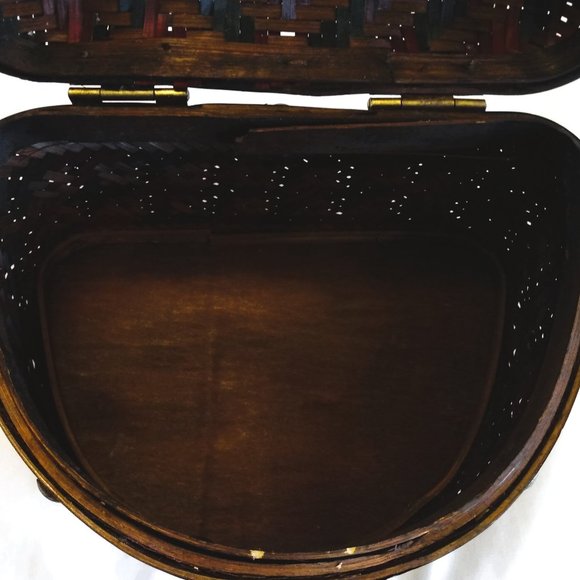 2 Bombay Company Nesting Half Moon Wicker Chests-Brushed Brass Trim - Picture 15 of 16